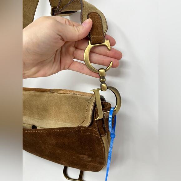 Vintage Christian Dior Pony Hair and Suede Saddle Bag Crossbody John Galliano - Picture 8 of 14